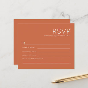 Papier Budget Simple Typographie Terracotta Mariage RSVP