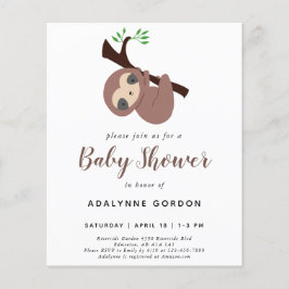 Papier Budget Sloth Baby shower garçon adorable animal
