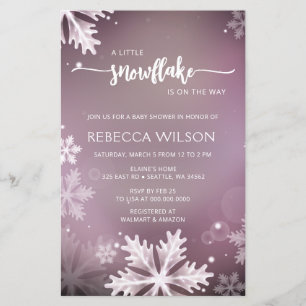 Papier Budget Snowflake est sur le chemin Baby shower fil