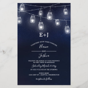 Papier Budget Soirée Mason Jars Mariage Invitations