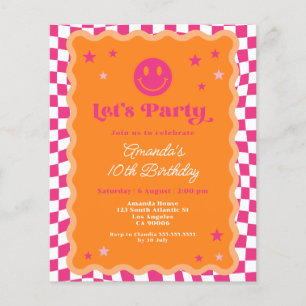 Papier Budget Sourire Face rose Orange Vide Anniversaire