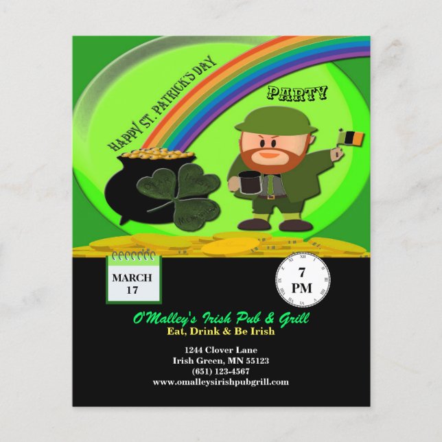 Papier Budget St Patrick's Day Leprechaun, Pot Gold Paper (Devant)