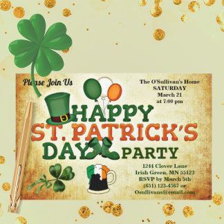 Papier Budget St Patrick's Day Party Feuillets Vintages