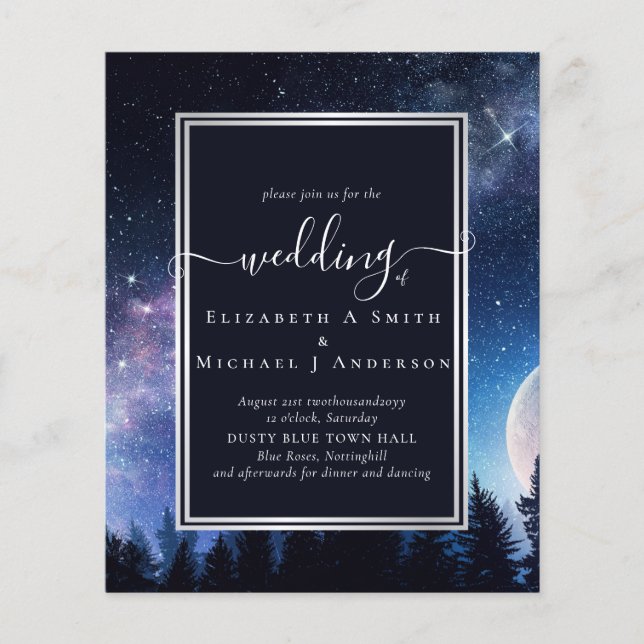 Papier BUDGET Starry Night Midnight Stars Budget Mariage (Devant)