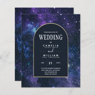 Papier BUDGET Starry Nuit violet bleu mariage INVITE