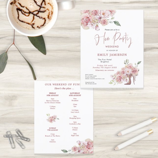 Papier Budget Stiletto Weekend Hen Party Invitation (Créateur téléchargé)