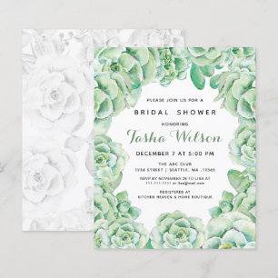 Papier Budget Succulents Invitations de douche nuptiale