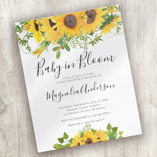 Papier BUDGET Sunflower Baby in Bloom Shower Invitation