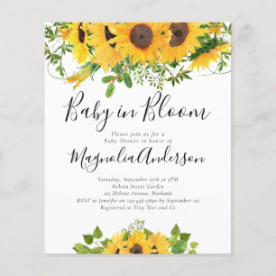 Papier BUDGET Sunflower Baby in Bloom Shower Invitation