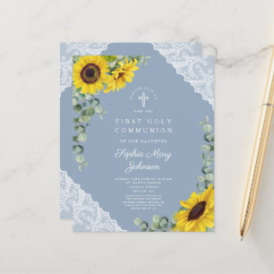 Papier Budget Sunflower Blue Lace Première communion