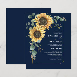 Papier Budget Sunflower Eucalyptus Floral Mariage Invitat