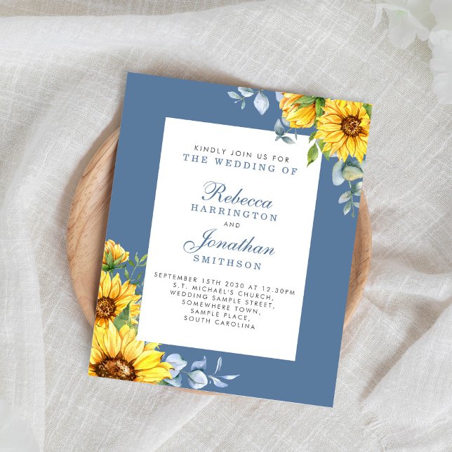 Papier Budget Sunflower Eucalyptus Floral Mariage Invitat (Créateur téléchargé)