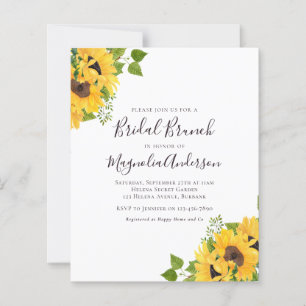 Papier Budget Sunflower Fête des mariées Brunch Invitatio