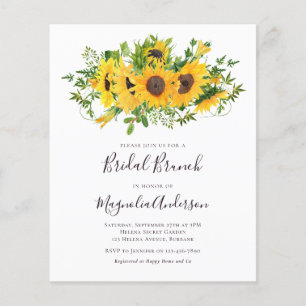 Papier Budget Sunflower Floral Bridal Brunch Invitation