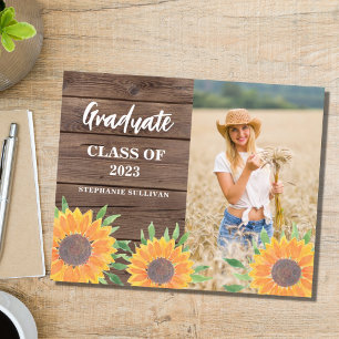 Papier Budget Sunflower Photo Faire-part de graduation