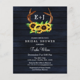 Papier Budget Sunflowers Antlers Bridal Shower Invitation