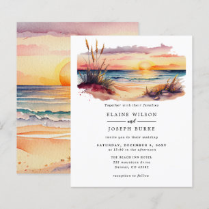 Papier Budget Sunset Beach Sea Faire-part de mariage