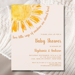 Papier Budget Sunshine Couples Twins Baby shower Invitati