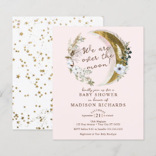 Papier Budget Sur L'Invitation Baby shower Boho De La Lun