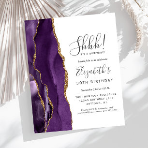 Papier Budget Surprise 30e anniversaire fête violet Agate