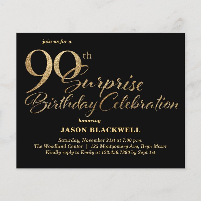 Papier Budget Surprise 90e anniversaire Fête (Devant)