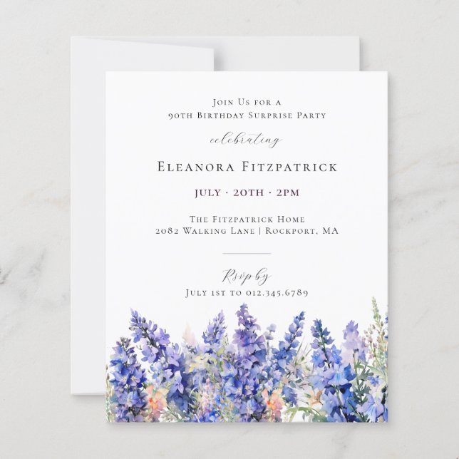 Papier BUDGET SURPRISE 90e anniversaire Juillet Fleur de  (Devant)