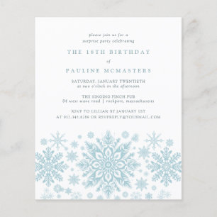 Papier BUDGET SURPRISE fête 18e anniversaire Snowflake