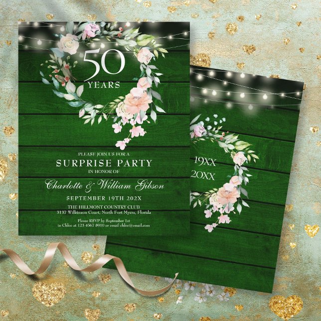 Papier Budget Surprise Party 50e anniversaire Rustique (Budget Surprise Party 50th Anniversary Rustic)