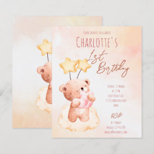 Papier Budget Sweddy ours en peluche fête d'anniversaire 