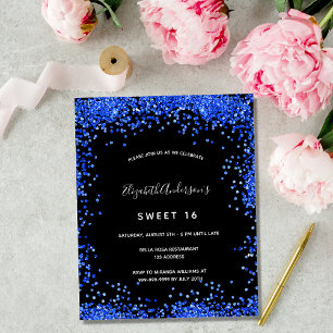 Papier Budget Sweet 16 black royal bleu invitation