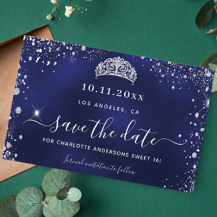 Papier Budget Sweet 16 marine bleu argent parties scintil