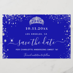 Papier Budget Sweet 16 roya bleu argent parties scintilla