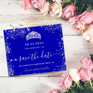 Papier Budget Sweet 16 roya bleu argent parties scintilla