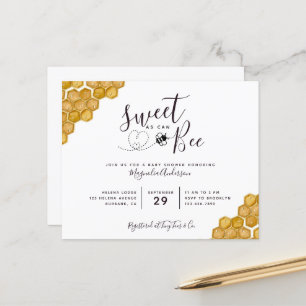 Papier Budget Sweet as Can Bee Baby shower Invitation