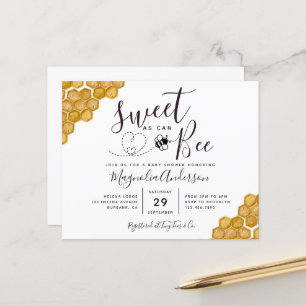 Papier Budget Sweet as Can Bee Baby shower Invitation