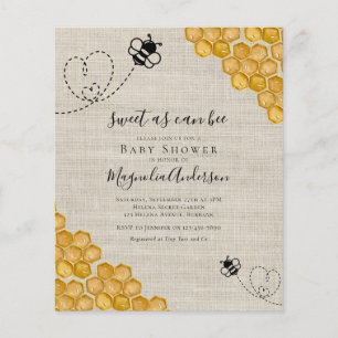Papier Budget Sweet as Can Bee Baby shower Invitation