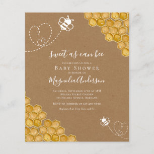 Papier Budget Sweet as Can Bee Baby shower Invitation