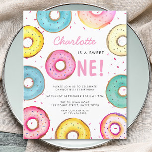 Papier Budget Sweet One Donuts 1er Invitation anniversair