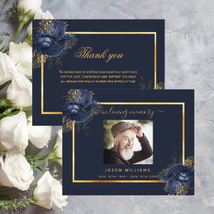 Papier Budget sympathie bleu floral or merci photo