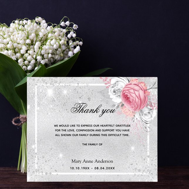 Papier Budget Sympathy argent rose merci (Créateur téléchargé)