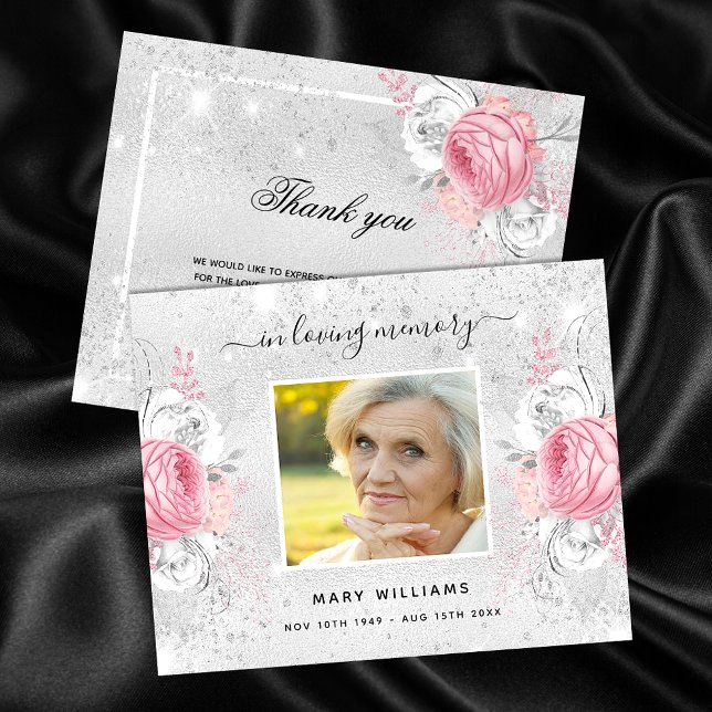 Papier Budget Sympathy argent rose photo merci (Créateur téléchargé)