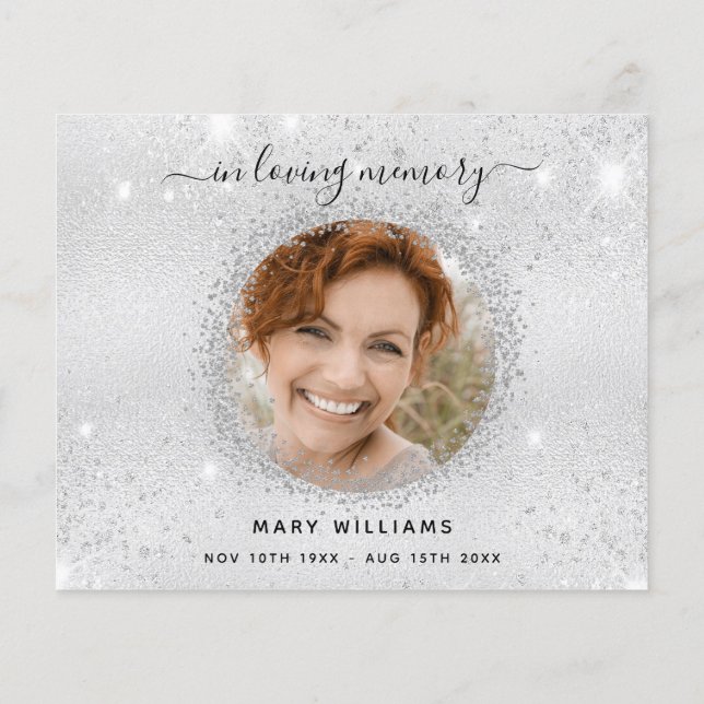 Papier Budget Sympathy argent scintille photo merci (Dos)