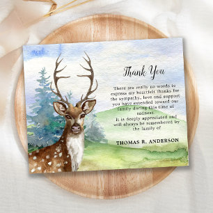 Papier Budget Sympathy Funérailles Merci Woodland Deer