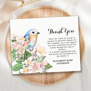 Papier Budget Sympathy Merci Memorial Bird Floral