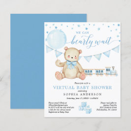 Papier Budget Teddy Bear Invitation Baby shower virtuel