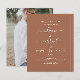 Papier Budget Terracotta Boho Mariage Moderne Simple