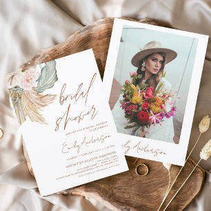 Papier Budget Terracotta Boho Pampas Fête des mariées en