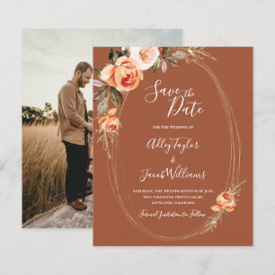 Papier Budget Terracotta Boho Photo Wedding Enregistrer l