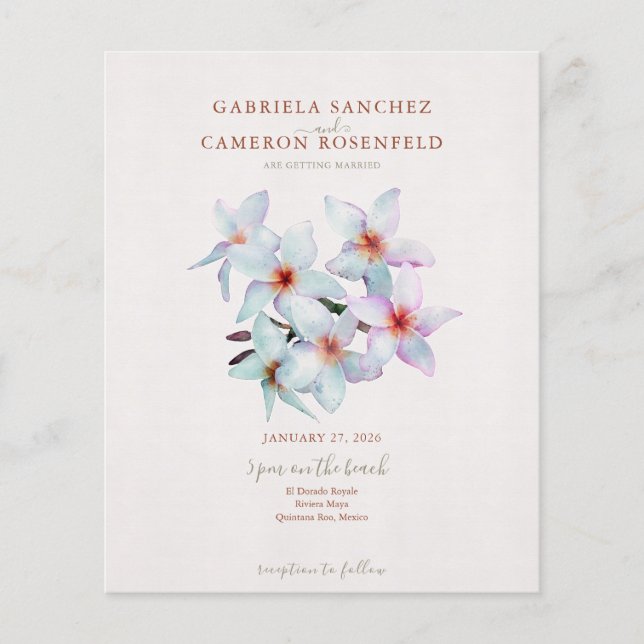 Papier Budget Terracotta Floral QR Code Mariage Invitatio (Devant)