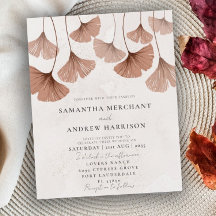 Budget Terracotta Ginkgo Faire-part de mariage